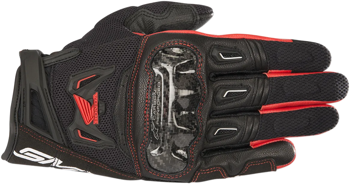 ALPINESTARS Honda SMX-2 Air Carbon V2 Gloves - Black/Red - 2XL 3567818-13-2X