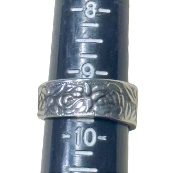 Artisan Roses Ring Made from vintage National Stainless Steel Spoons Size 9.25