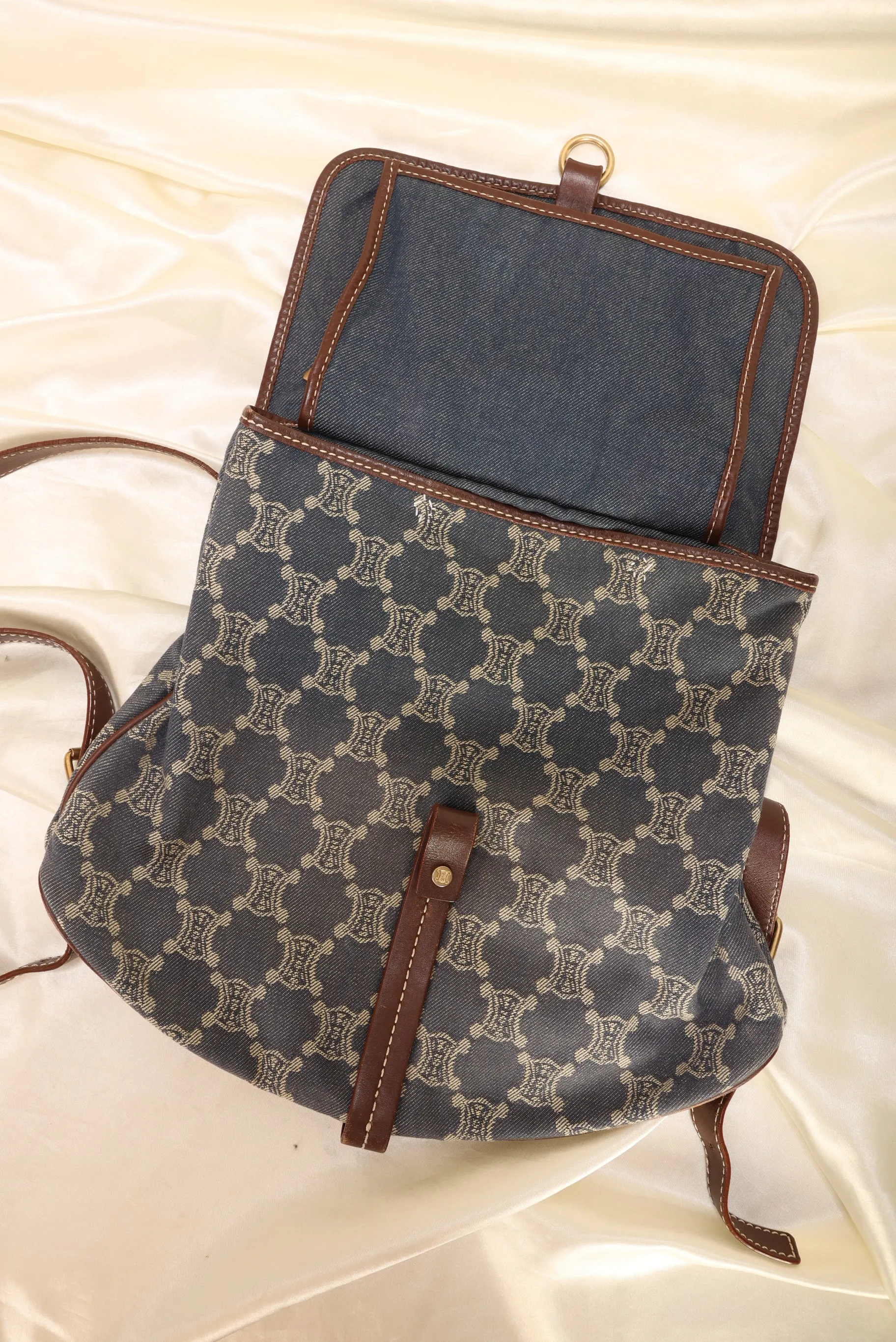 Celine Triomphe Denim Backpack
