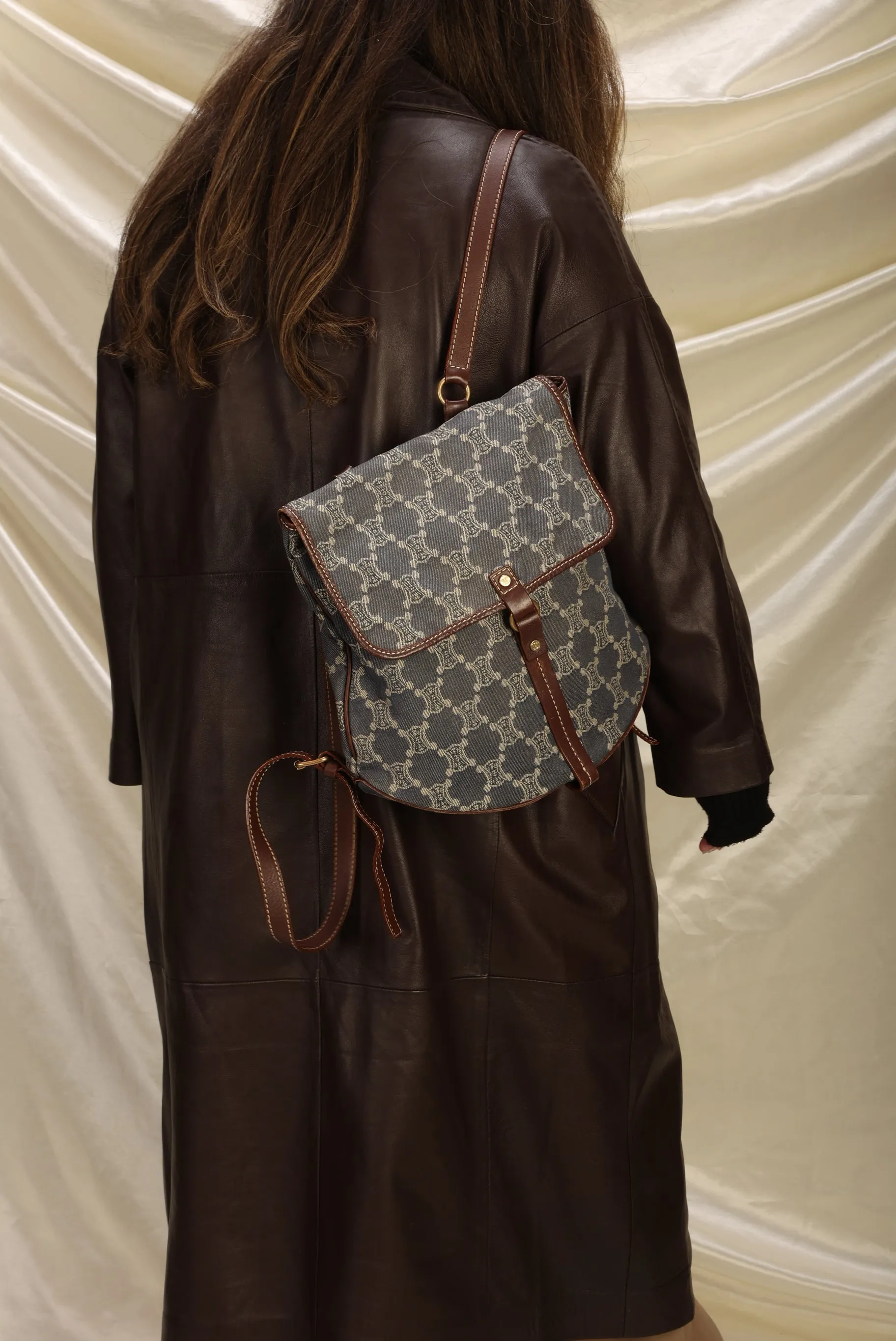 Celine Triomphe Denim Backpack