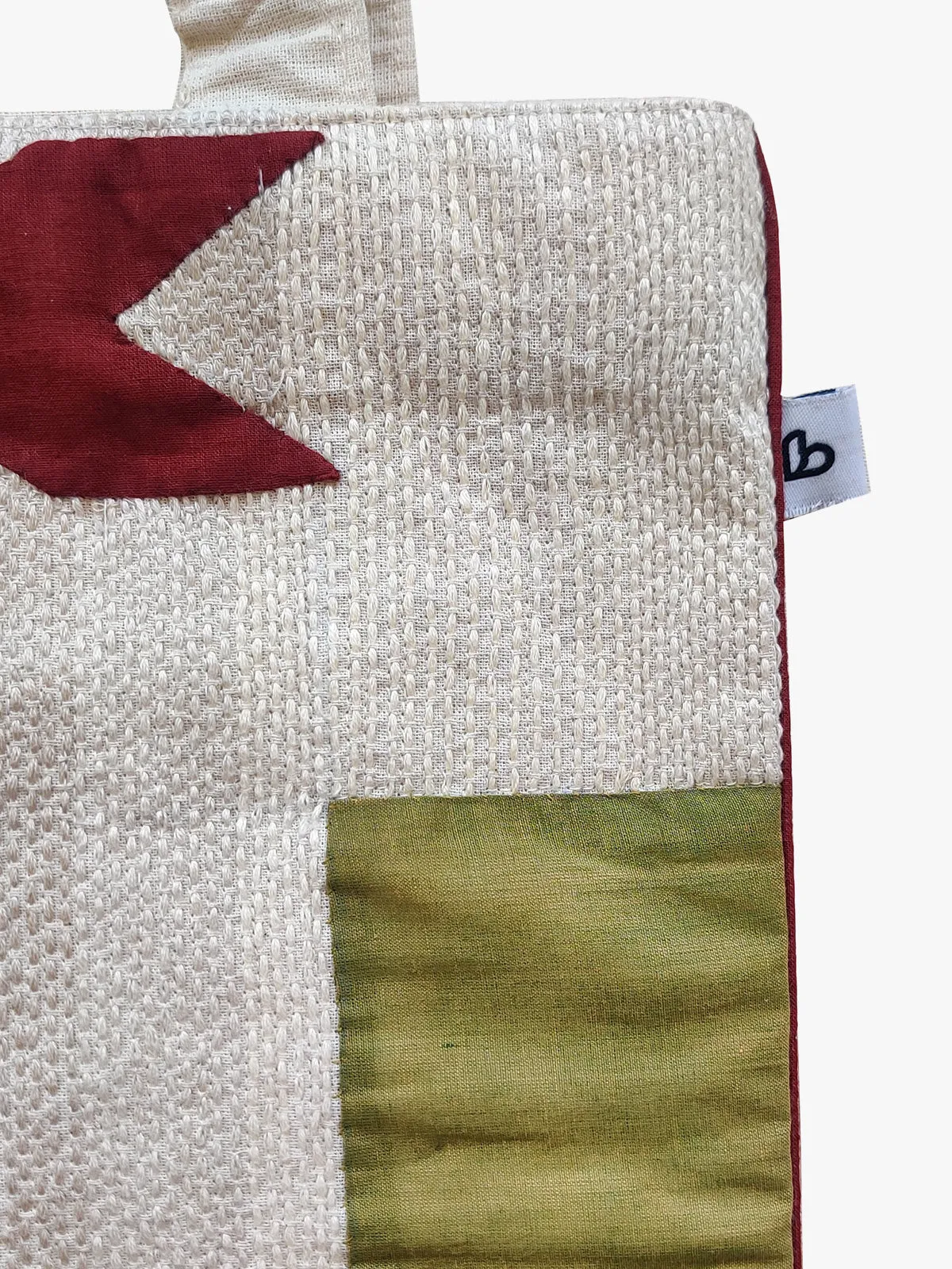 Cotton With Applique And Sujani Work White Tote Bag