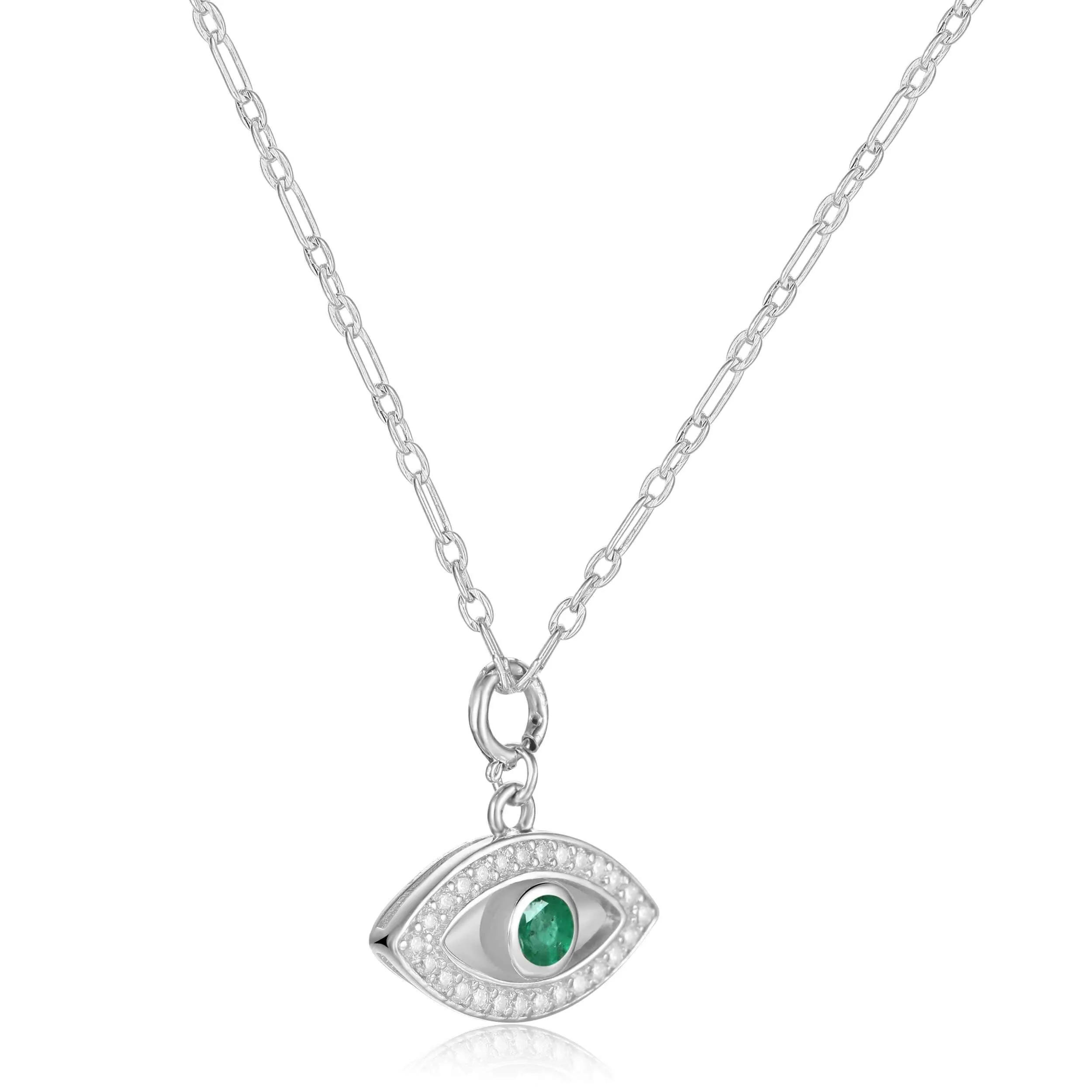 Emerald Evil Eye Necklace