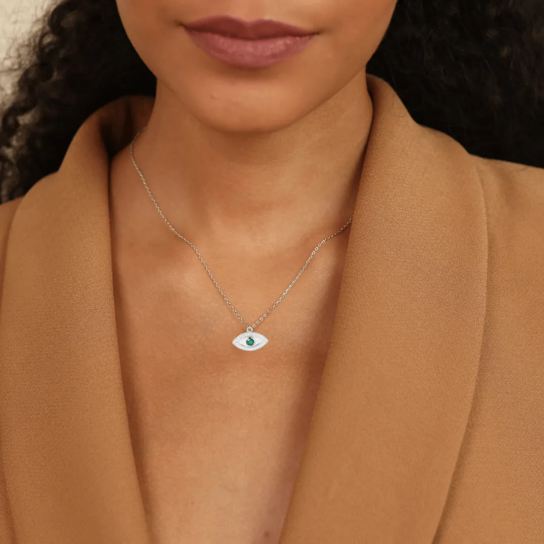 Emerald Evil Eye Necklace