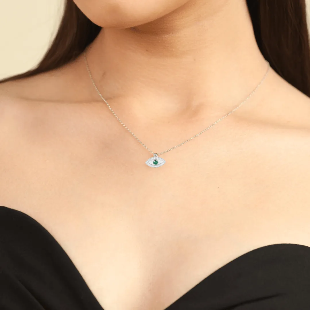 Emerald Evil Eye Necklace