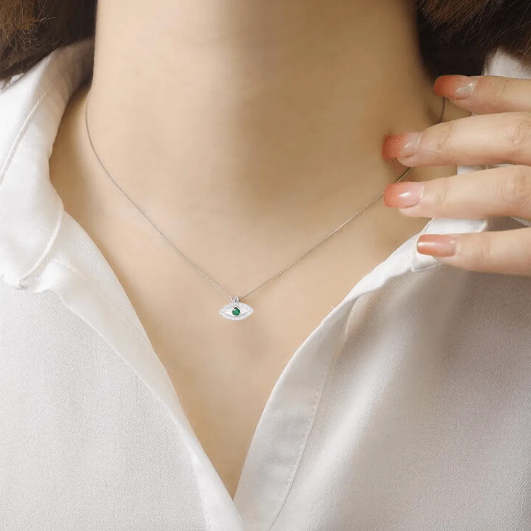 Emerald Evil Eye Necklace