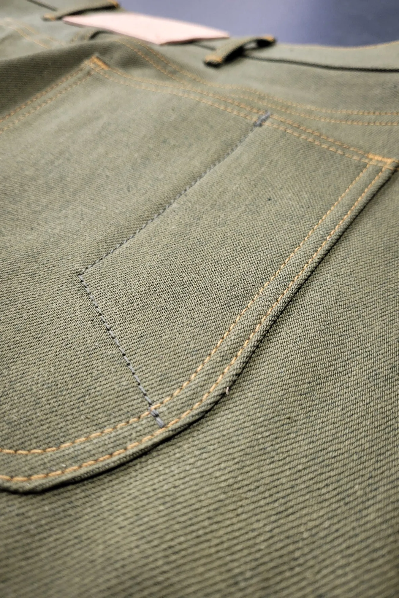 Green Denim Work Pants