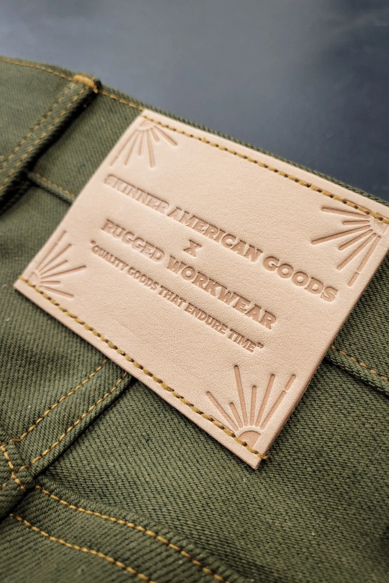 Green Denim Work Pants