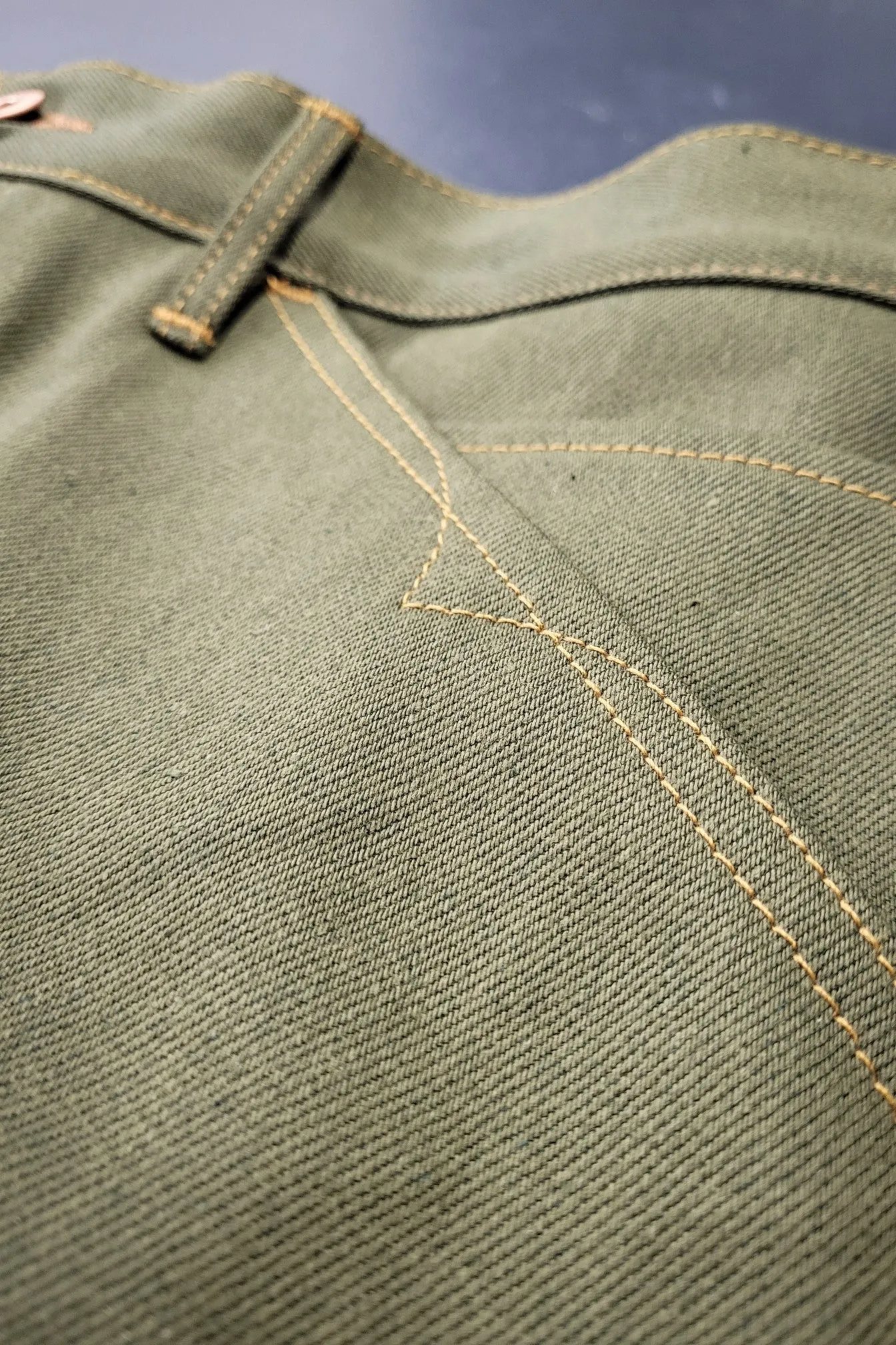 Green Denim Work Pants