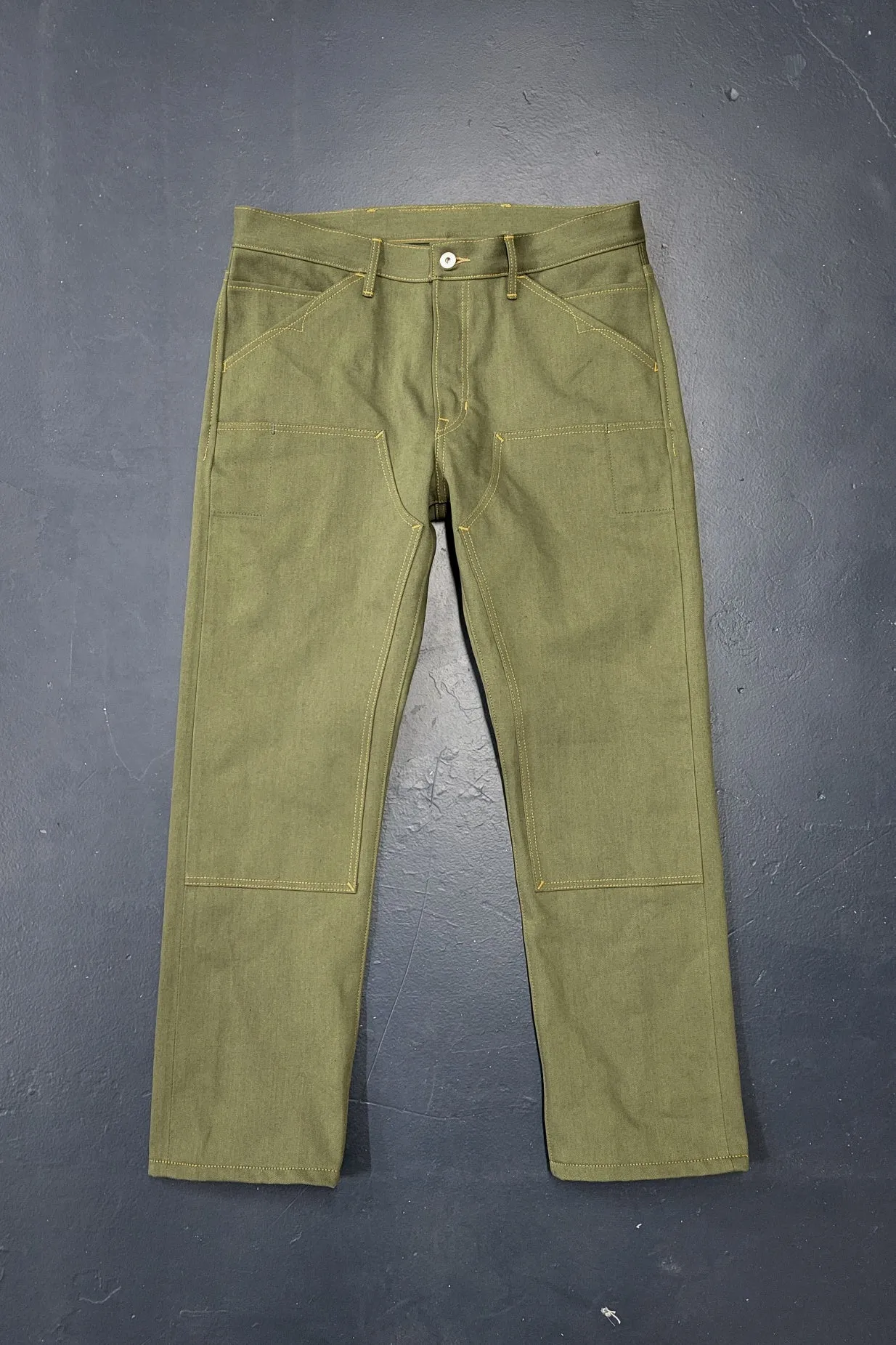 Green Denim Work Pants