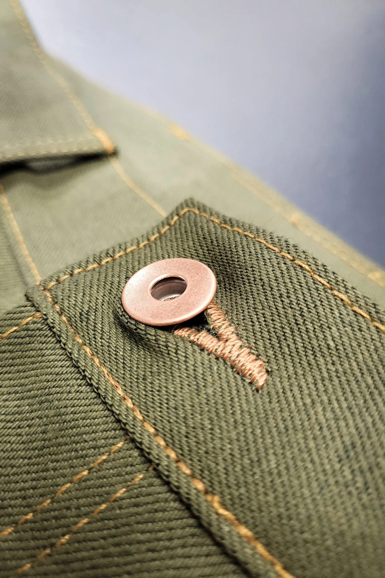Green Denim Work Pants