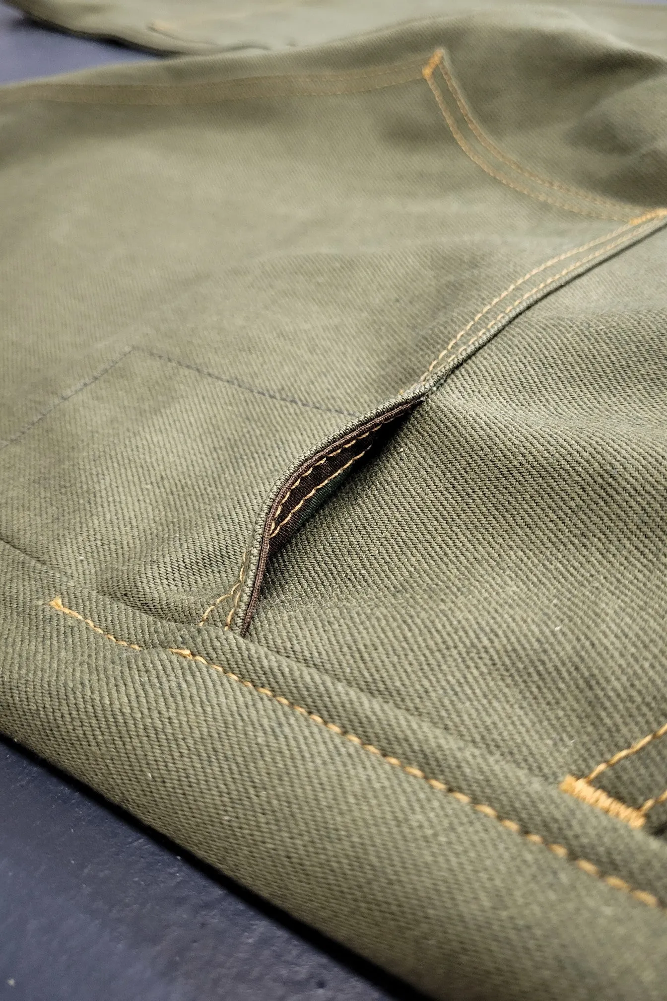 Green Denim Work Pants
