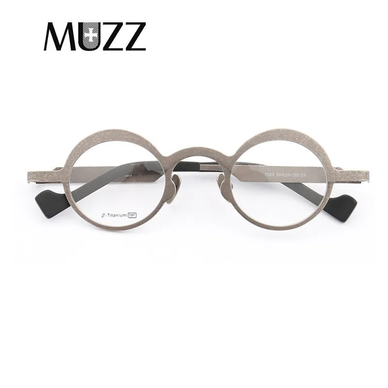 Stylish Unisex Round Titanium Frame Eyeglasses by Muzz - Model T7023