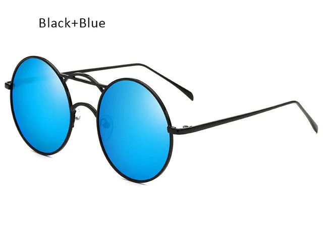 TSHING Unisex Steampunk Round Sunglasses