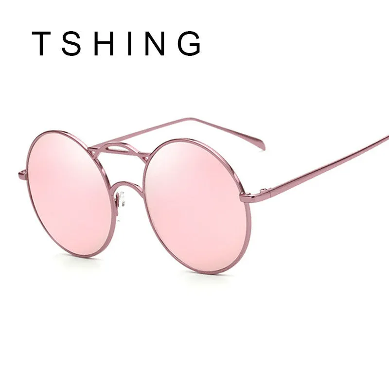 TSHING Unisex Steampunk Round Sunglasses