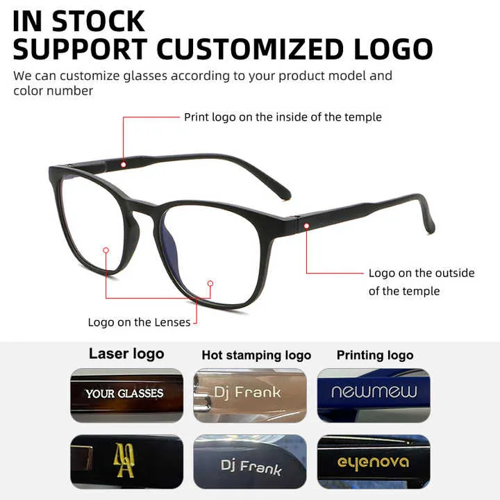 Wholesale Flexible Tr90 Round Glasses for Men and Women with Custom Logo Anti Blue Light Glasses Blue Light Blocking Glassesللبيع بالجملة نظارات نظارات مرنة Tr90 مستديرة وللجانسي مع شعار مخصص نظارات مضادة للضوء الأزرق نظارات حجب الضوء الأزرق